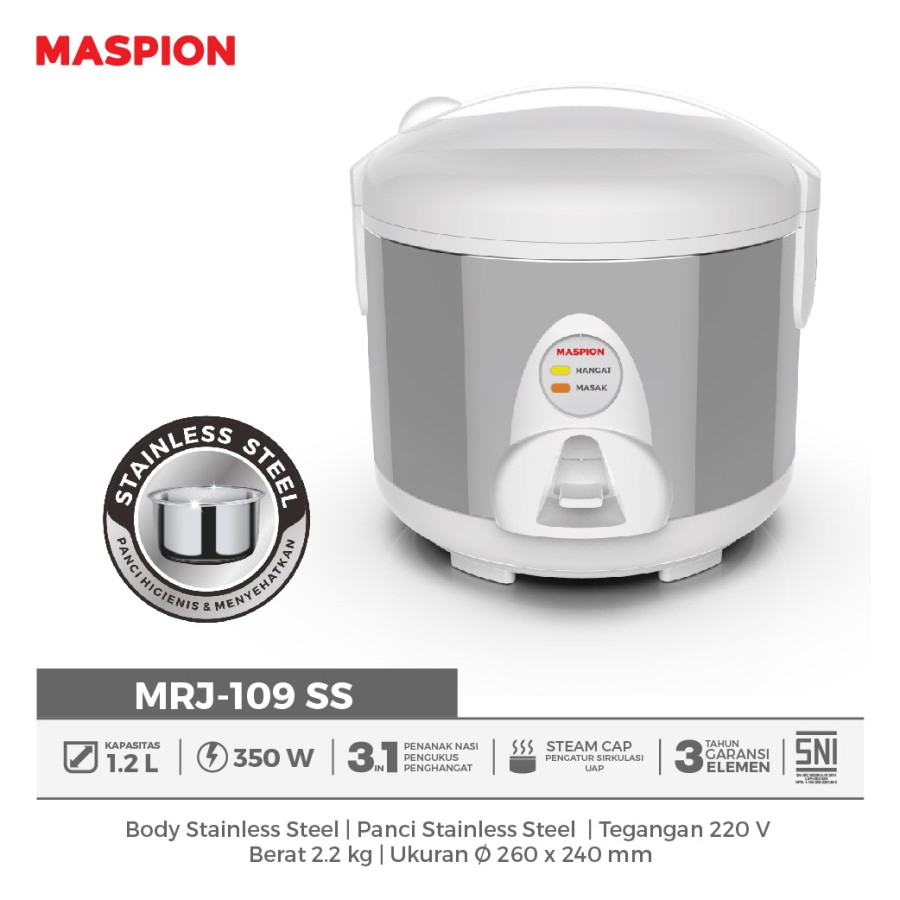 Jual Maspion Magic Com Rice Cooker Liter Stainless In Mrj Ss Mrj Ms Mrj Ss