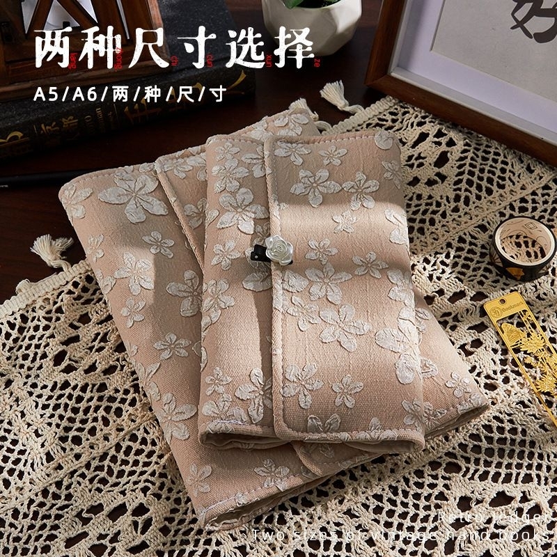 Jual Notebook Cover Binder 6 ring Kain Aesthetic Vintage Buku Catatan
