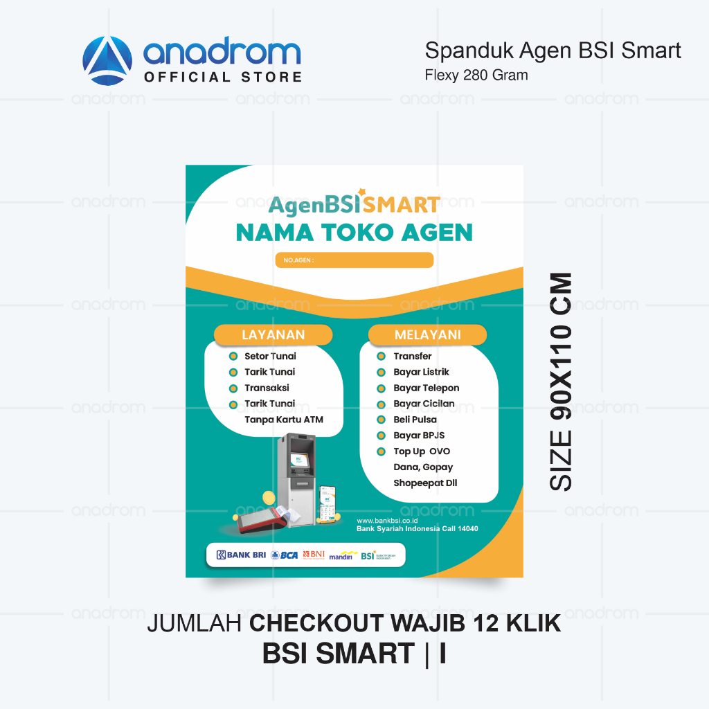 Jual Spanduk Atribut Wajib Agen BSI Smart | Banner Agen BSI Smart ...