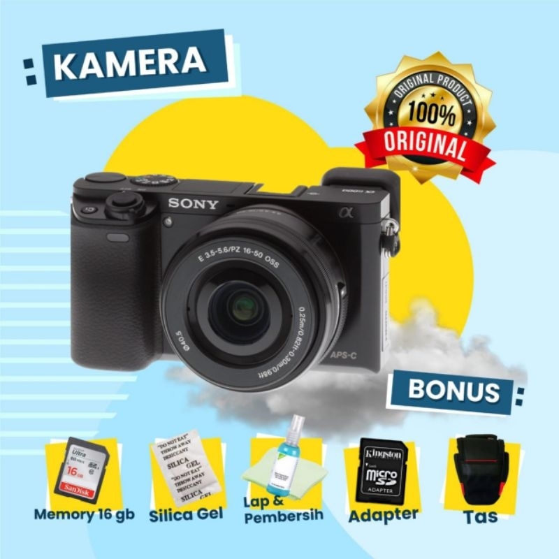 Kamera Sony A6000 Kit 16-50mm Second Support Wifi Video 60 fps Seperti Baru  Bergaransi