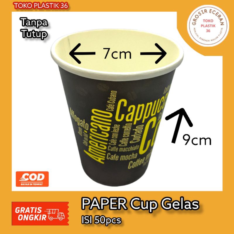Jual TokoPlastik36 - PAPERCUP 8oz 50PCS - GELAS KERTAS - PAPER CUP KOPI ...
