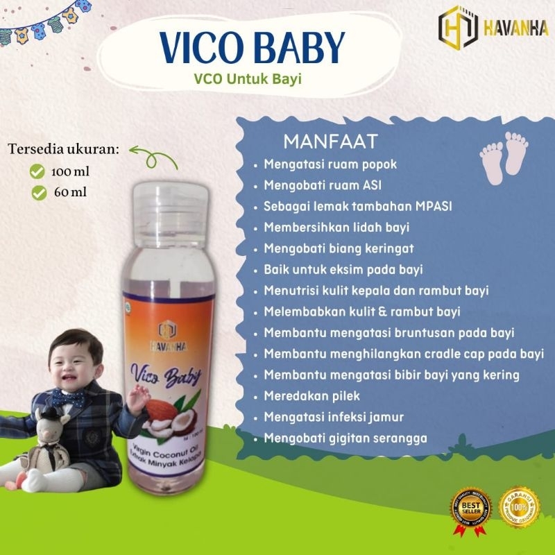 Jual HAVANHA VCO Moisturizer Mengatasi Biang Keringat, Ruam Popok
