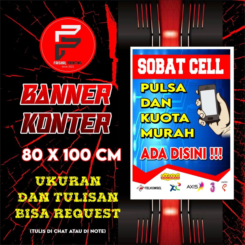 Jual Banner Konter Spanduk Konter Ukuran X Cm Shopee Indonesia
