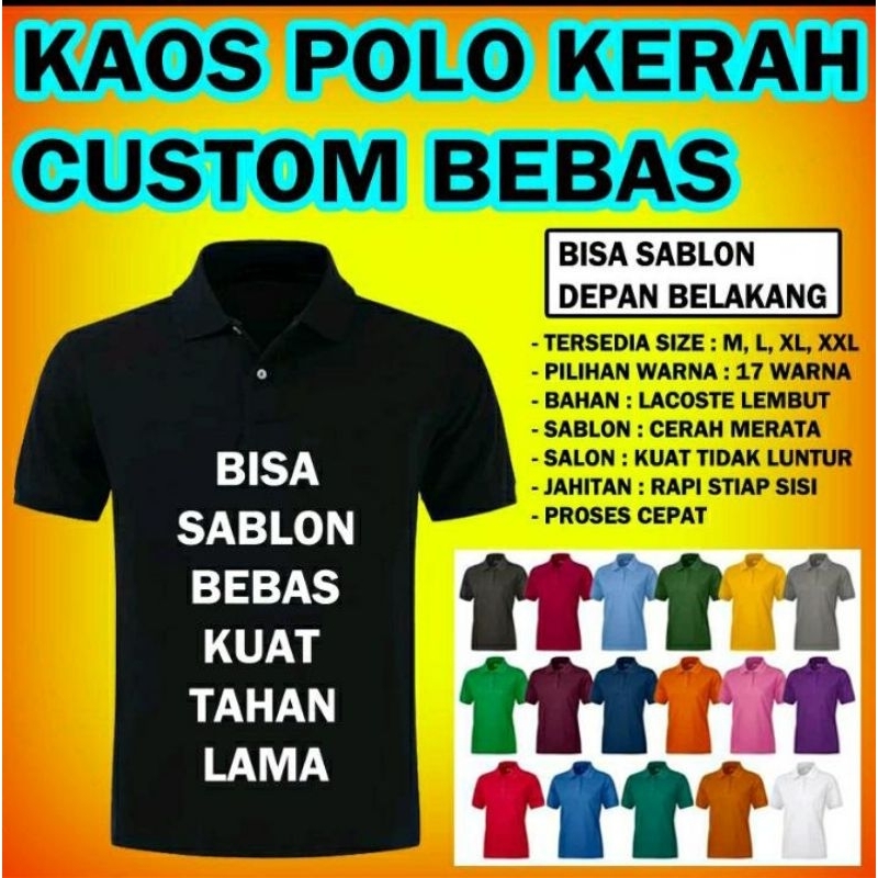 Jual KAOS BAJU POLO KERAH TSHIRT T SHIRT DISTRO SABLON CUSTOM CUSTOME ...