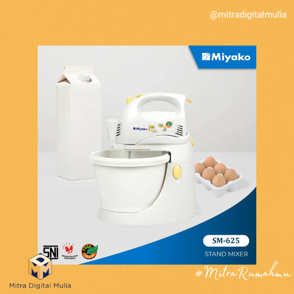 Jual Miyako SM625 Stand Mixer 3.5L Bowl Berputar Otomatis Beater Dough ...