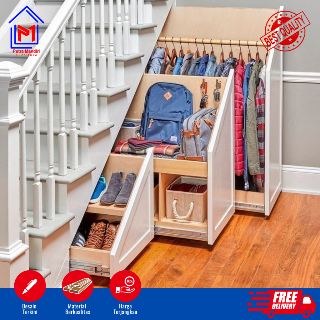 Jual DESAIN INTERIOR MODERN LEMARI TANGGA CUSTOM | Shopee Indonesia