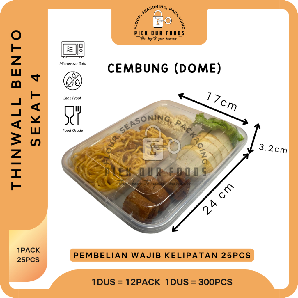 Jual Thinwal Bento Sekat Tray Kotak Makan Plastik Thin Wall Shopee Indonesia