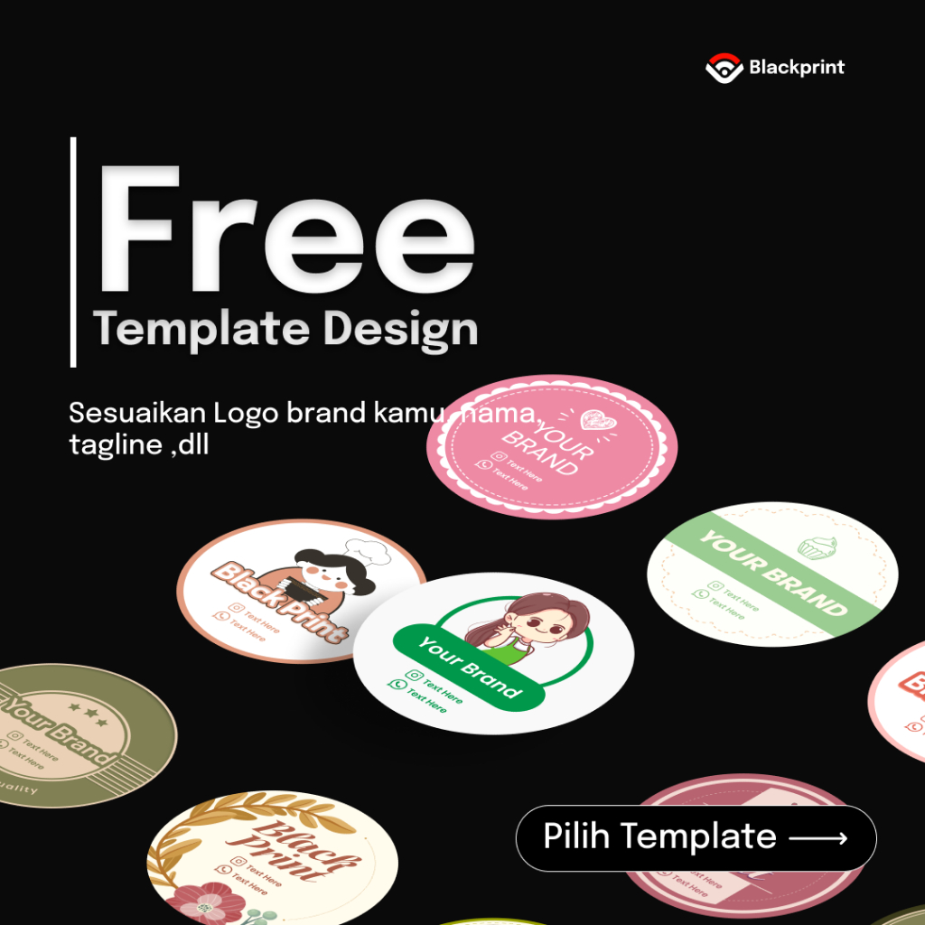 Jual CETAK STIKER CROMO / LABEL BULAT LABEL NAMA LABEL MAKANAN TOPLES ...
