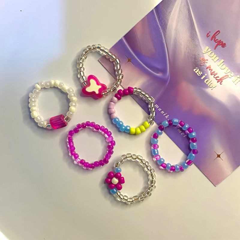 Jual BACA DESKRIPSI‼️BEADS RING | cincin manik-manik | ring | beads ...