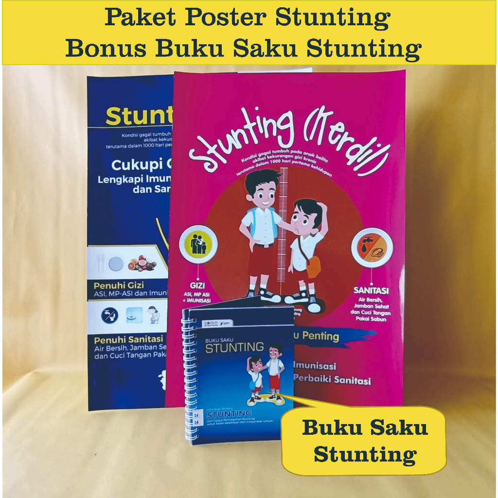 Jual Paket Poster Paket Poster Stunting Bonus Buku Saku Stunting