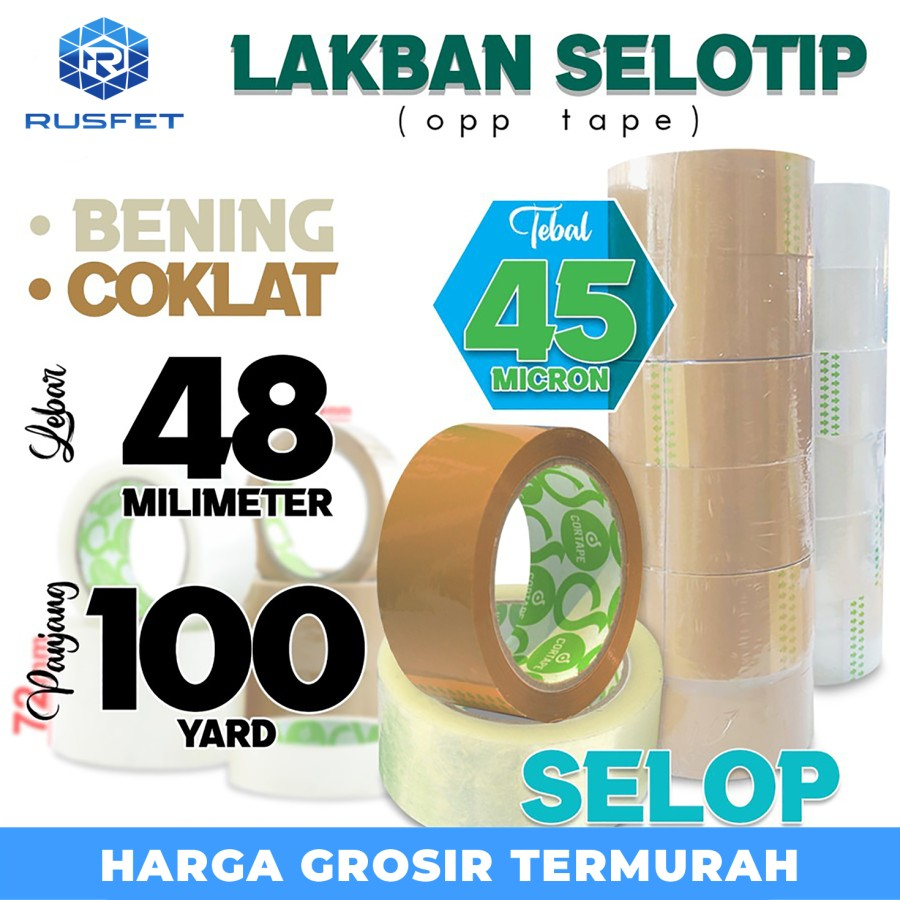Jual Lakban isolasi Solatip 48mm x 100yard OPP Tape Cortape Plakban ...