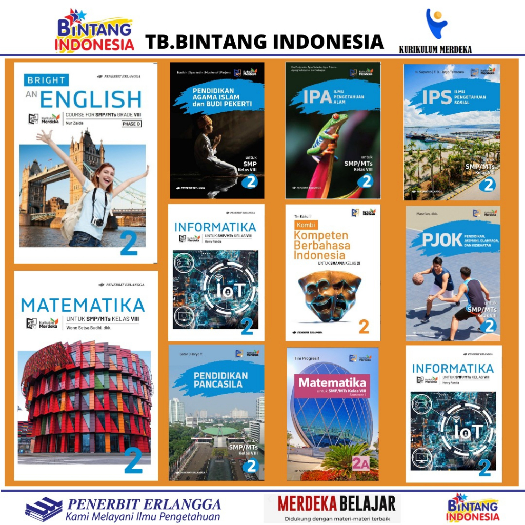 Jual ERLANGGA_Buku Pelajaran Kelas 2/VIII SMP/MTs Kurikulum Merdeka ...