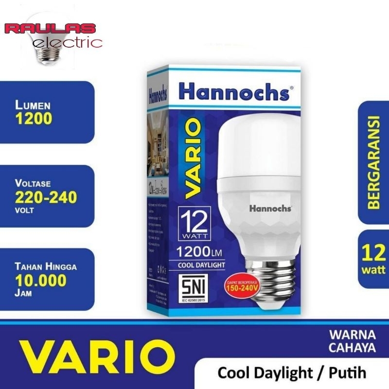 Jual Led T Bulb Hannochs Vario Watt Lampu Led Hannochs Vario Watt Cahaya Putih Shopee