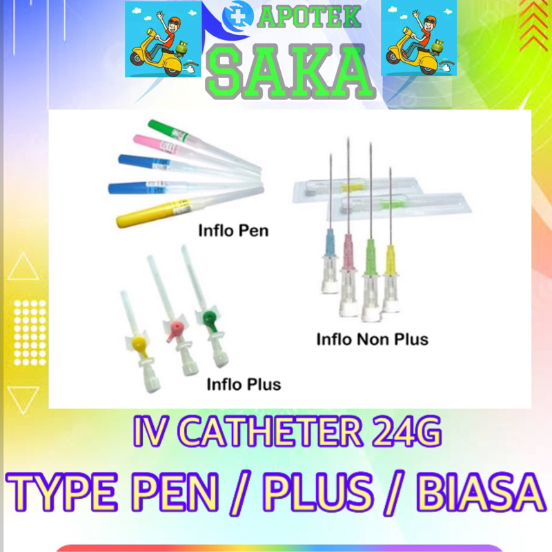 Jual INFLO 24G IV CATHETER PEN TIPE / PLUS PORT SATUAN / ABOCATH