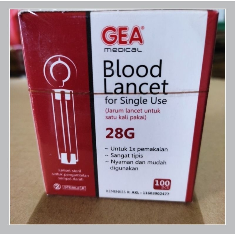 Jual Blood Lancet Gea 28G Jarum untuk cek darah Blood Lancet Gea Blood