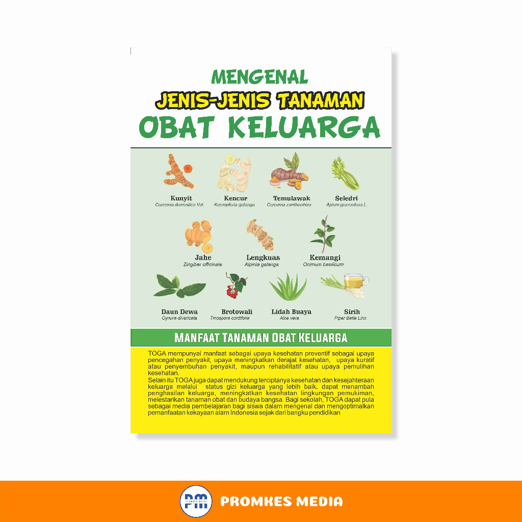 Jual Poster Kesehatan Poster Farmasi Mengenal Toga Tanaman Obat Keluarga Shopee Indonesia 7076