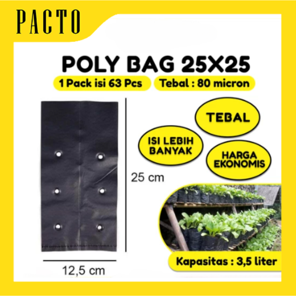 Jual Plastik Polybag Tanaman Ukuran 25x25 Cm Isi 63 Pcs Tebal Dan Awet Shopee Indonesia 8492