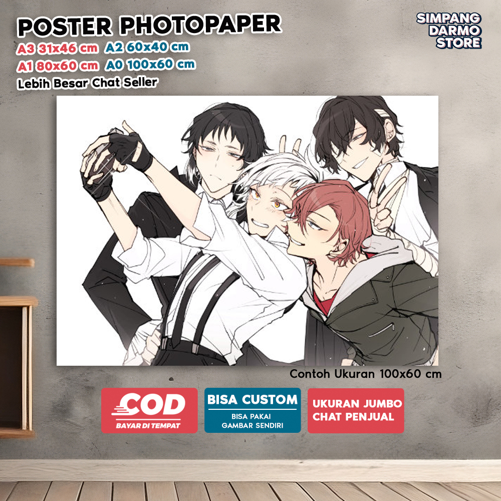 Jual Poster Anime Bungou Stray Dogs: Kualitas HD dan Bisa Custom untuk ...