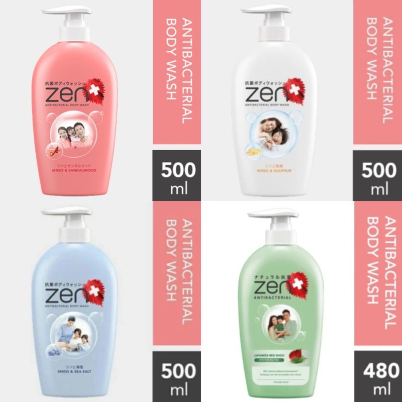 Jual Zen Antibacterial Body Wash Pump 500 Ml 480ml Sabun Cair Botol