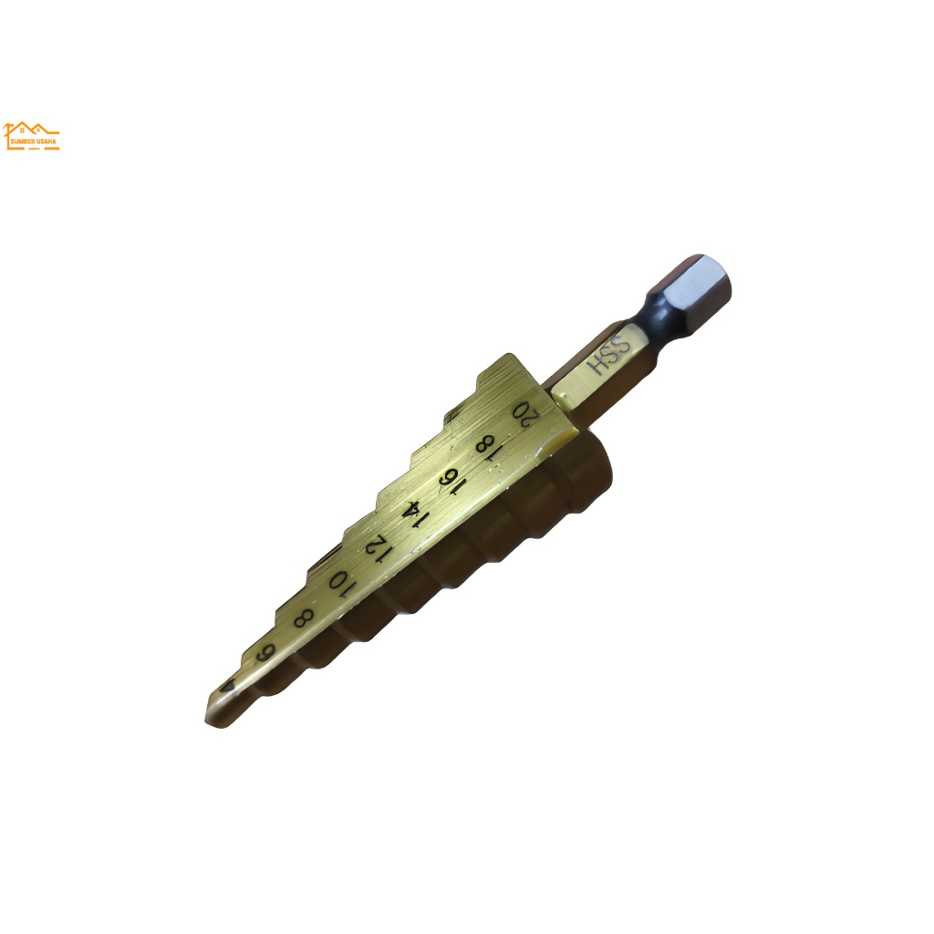 Jual MATA BOR MULTI-STEP DRILL BIT 9-IN-1 4-20 MM MULTISTEP BOR CONE ...