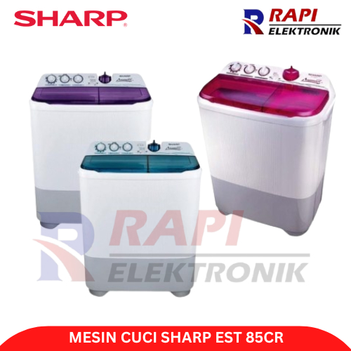 Jual MESIN CUCI SHARP 2 TABUNG/ TWINTUB EST 85CR 8kg | Shopee Indonesia