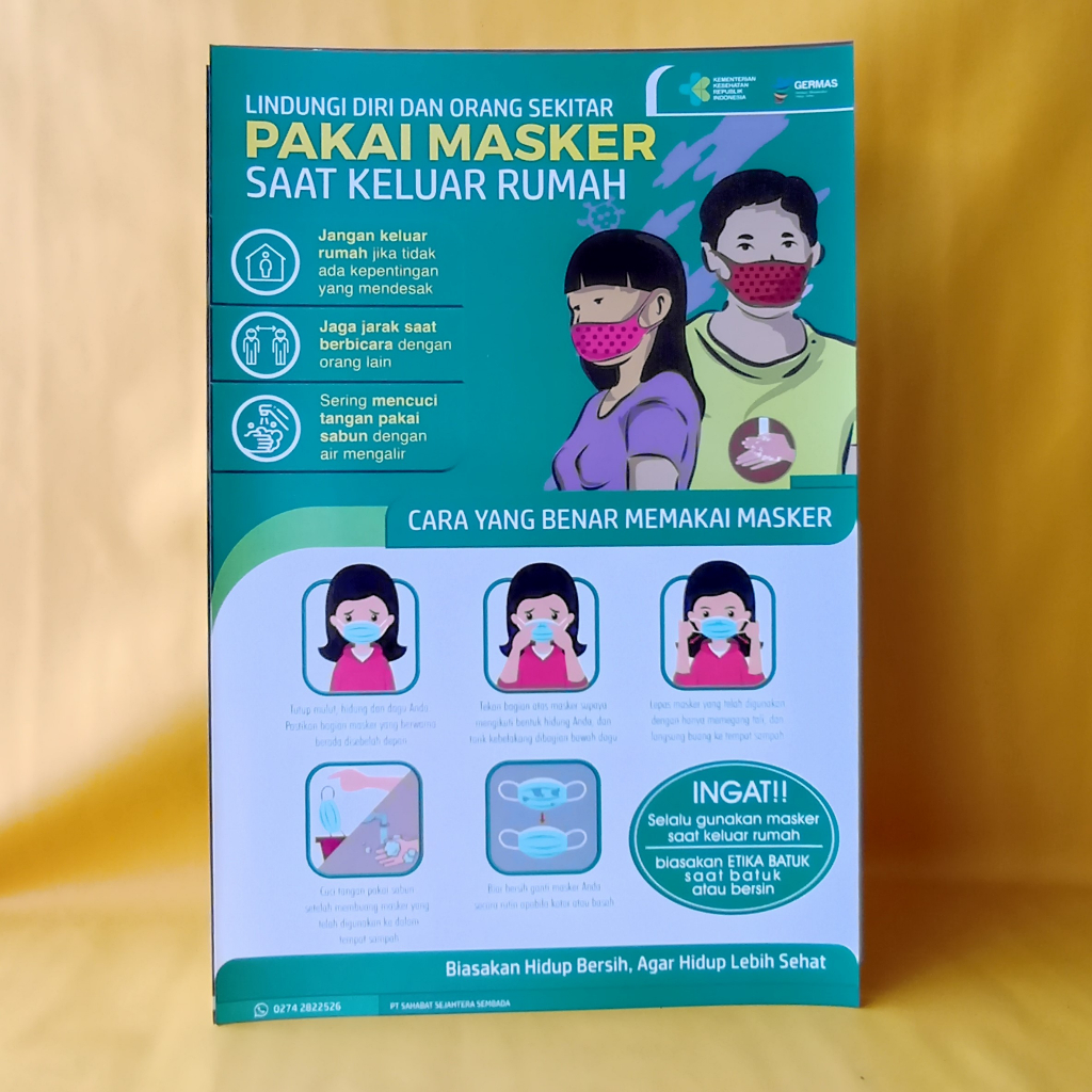 Jual Poster Peraturan | Poster Pakai Masker Saat Keluar Rumah | Poster ...