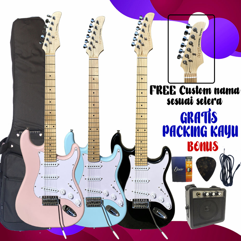 Jual Gitar Elektrik Original KOWE Stronger Free Packing kayu dan FREE AMPLI MINI Gitar Shopee