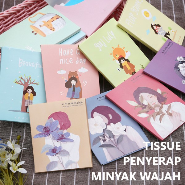 ^^YUONE^^ Kertas Minyak Wajah / Kertas Linen Tissue Penyerap Minyak Wajah isi 50Pcs