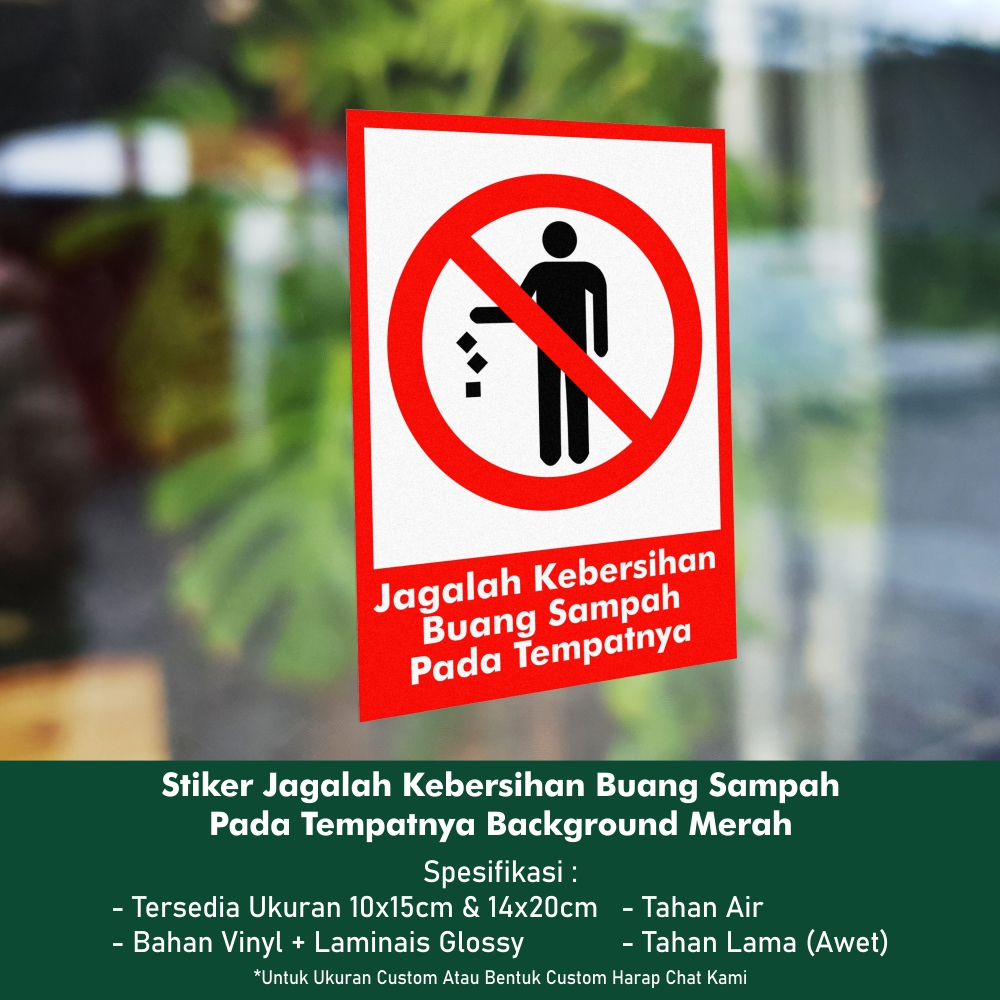 Jual Stiker Jagalah Kebersihan Buang Sampah Pada Tempatnya Background