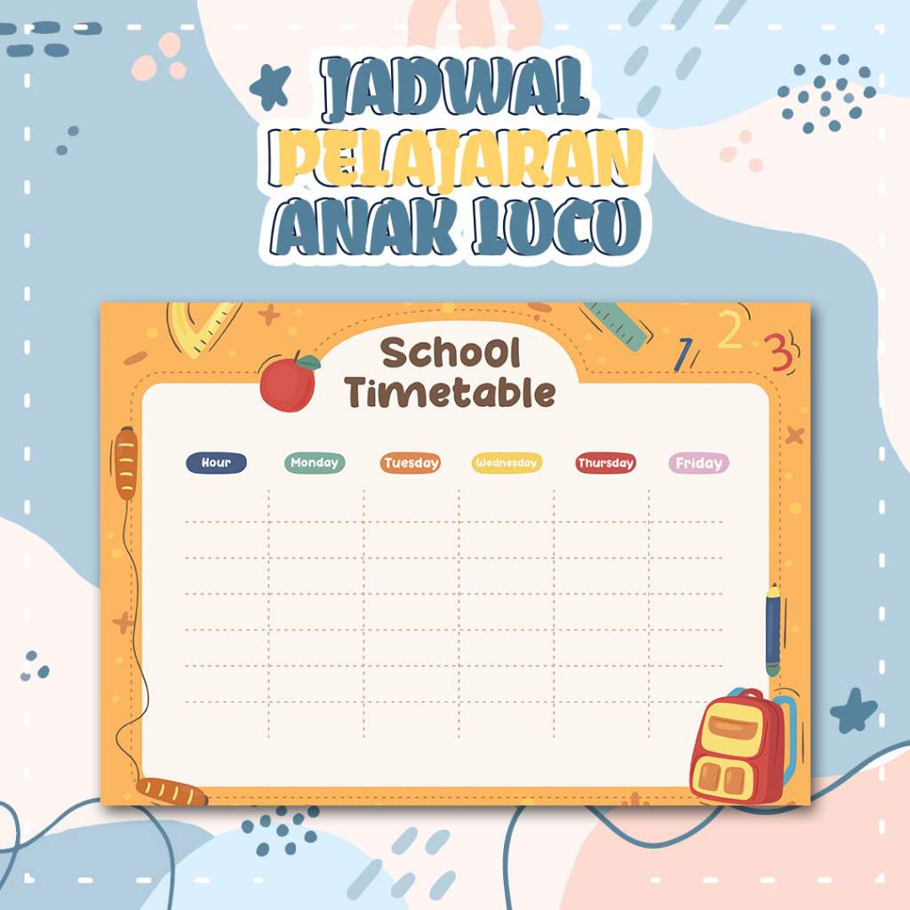 Jual JADWAL PELAJARAN/ ROSTER PELAJARAN SEKOLAH | Shopee Indonesia