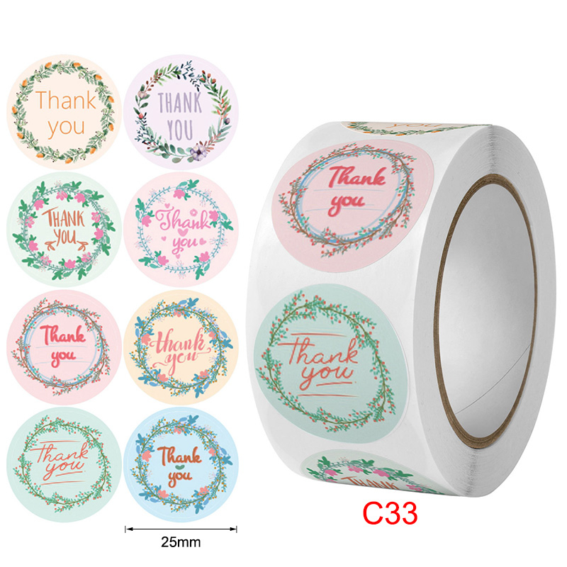 thumbnail interactive-video image 1 of 500 Thank You Envelope Seals - 1.5 Inch Round Multi-Color Labels Stickers Roll 1 of 3