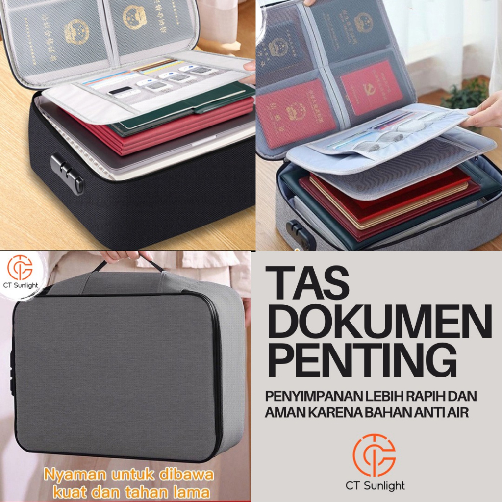 Jual Tas Dokumen Travel Bag Documents Storage Box With Safety