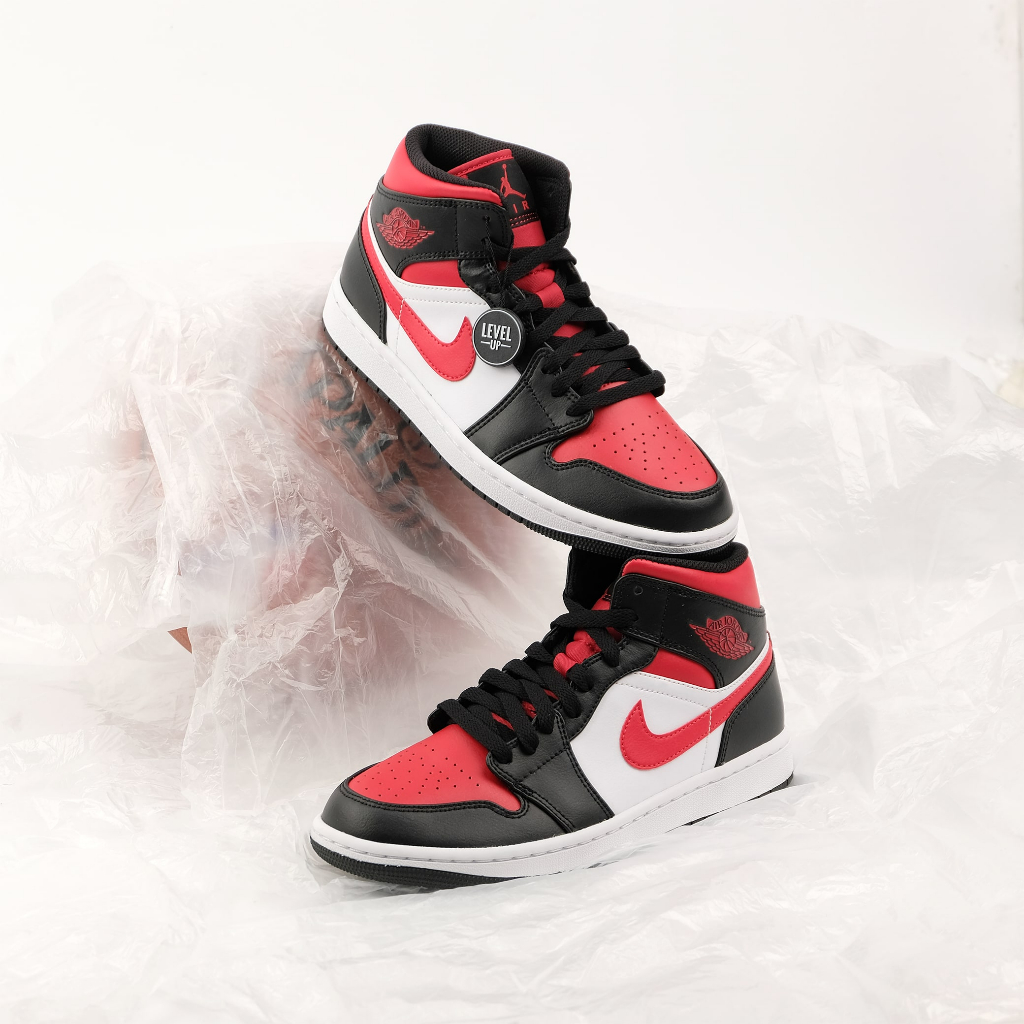 Jual Air Jordan 1 Mid Bred Toe 2022 100 Original Shopee Indonesia