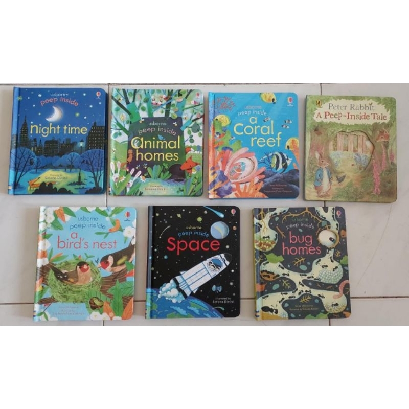 Jual New Usborne Peep Inside Nightime, peep inside animal homes, peep ...