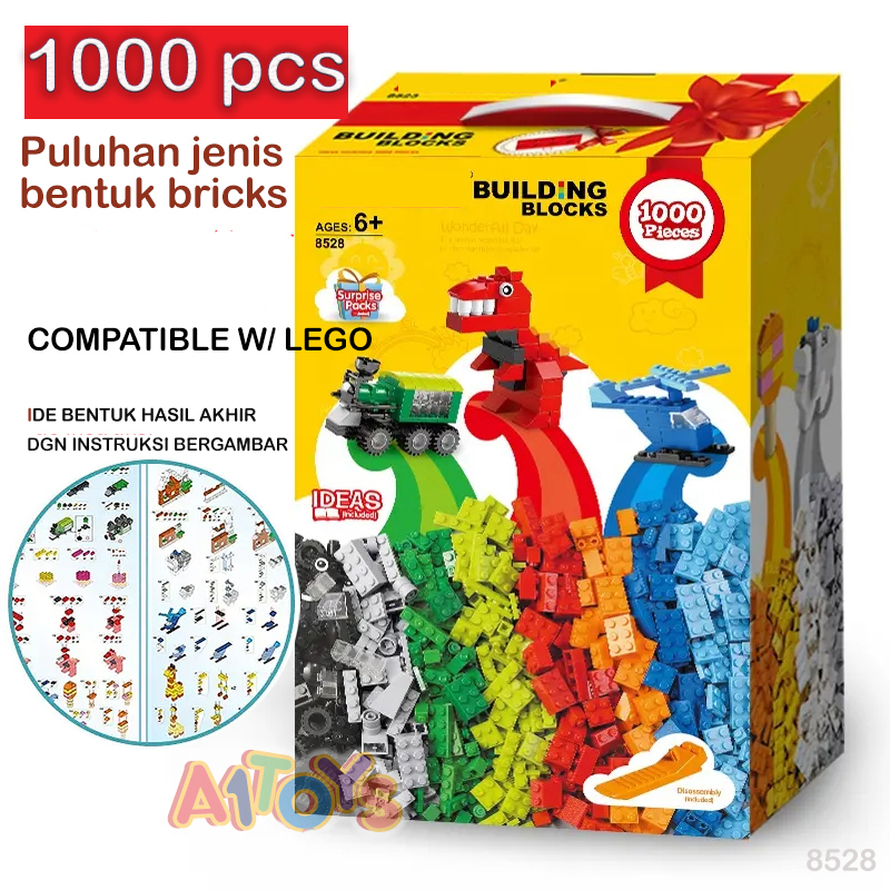 Jual 1000pcs brick building block nano bricks mix colour mix bentuk