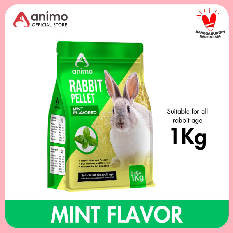 Jual ANIMO RABBIT PELLET 1 Kg Makanan Kelinci Semua Umur High Fiber ...