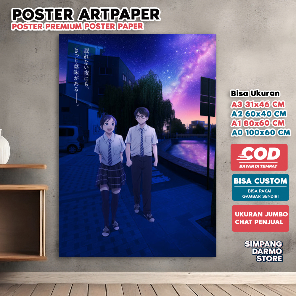 Jual Poster Anime Kimi wa Houkago Insomnia Kualitas HD dan Bisa Custom