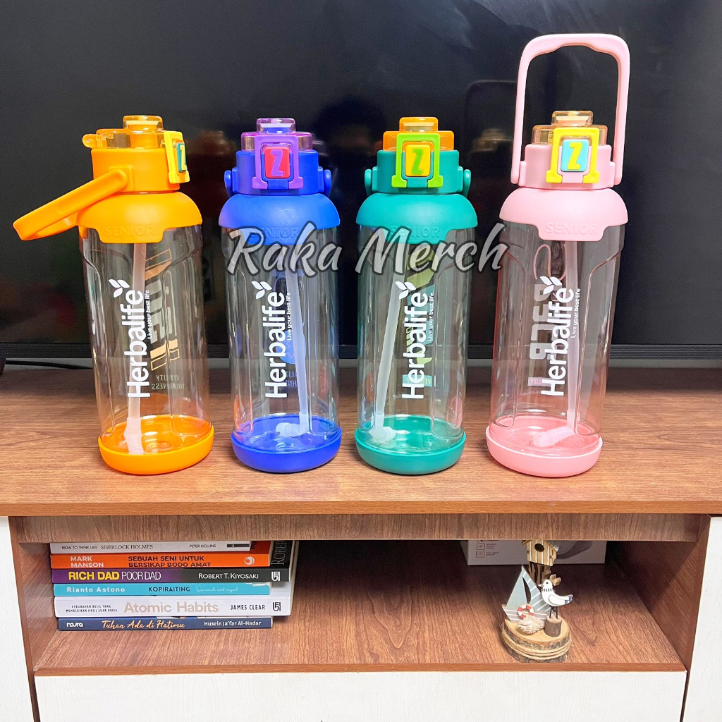 Jual Botol minum ukuran besar botol herb*life 2 liter dengan sedotan ...