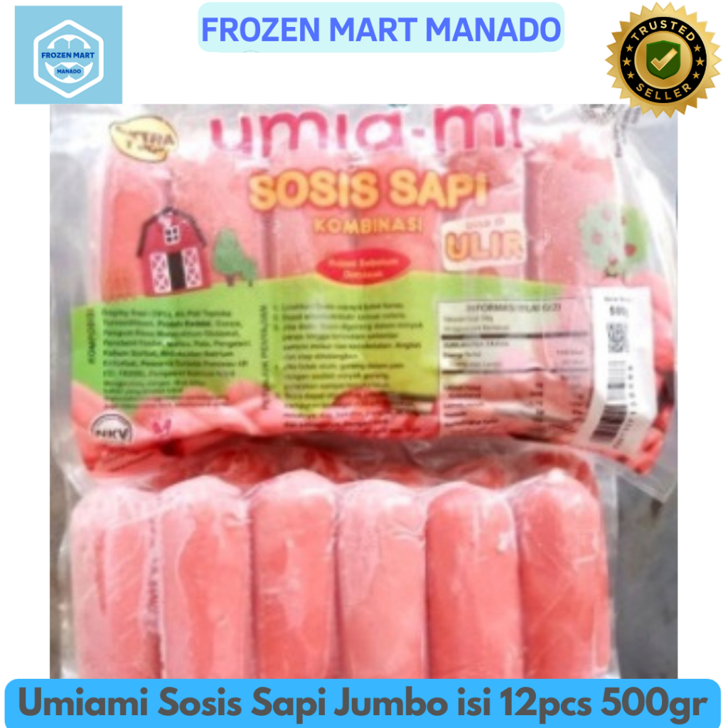 Jual Umiami Sosis Sapi Jumbo Isi Pcs Gr Frozen Mart Manado Frozen Food Manado Shopee