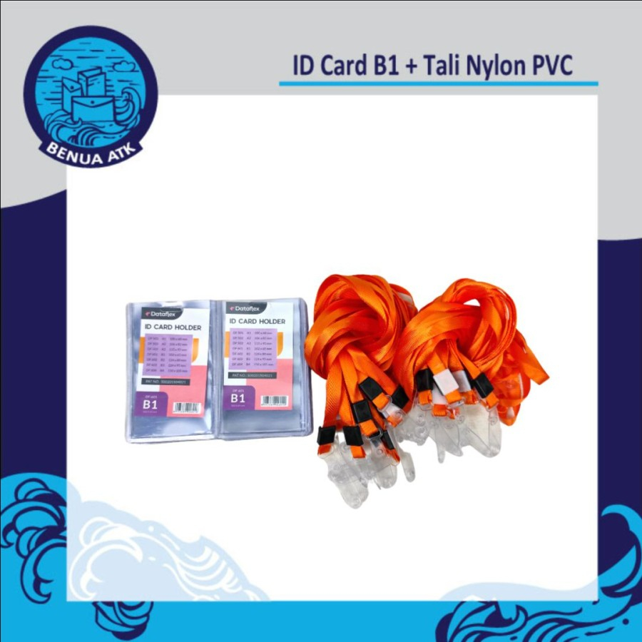 Jual Bundling ID Card B1 Tali ID Nylon Soft PVC Dataflex NYLKSFP