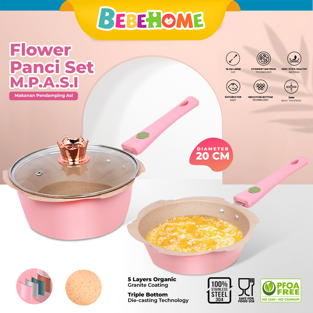 Jual Bebehome Sakura Panci Set Bayi 2pcs Granit Wajan Keramik Food