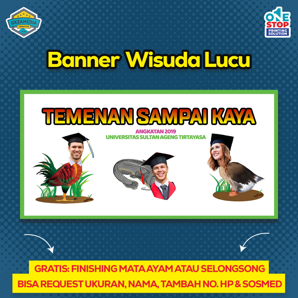 Jual CETAK SPANDUK BANNER WISUDA LUCU TEMA PECEL LELE | Shopee Indonesia