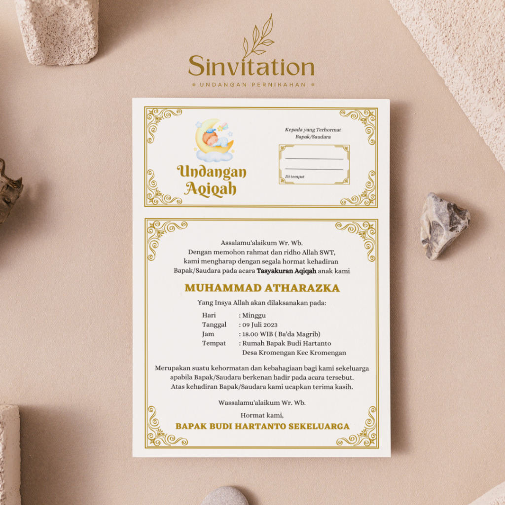 Jual Cetak Undangan Aqiqah, Undangan Tasyakuran Aqiqah, Undangan HVS