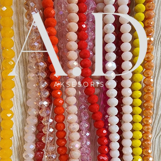 Jual Bahan Craft Manik Kristal Ceko 4mm Crystal Bapao Gepeng Pink Red ...
