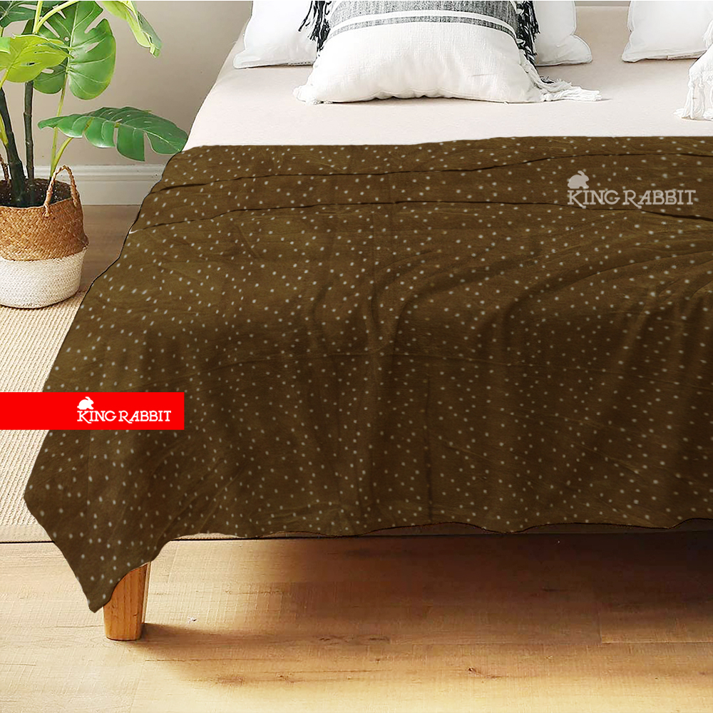 Jual King Rabbit Thermal Blanket Selimut 150x200 cm Motiif Dotti Brown