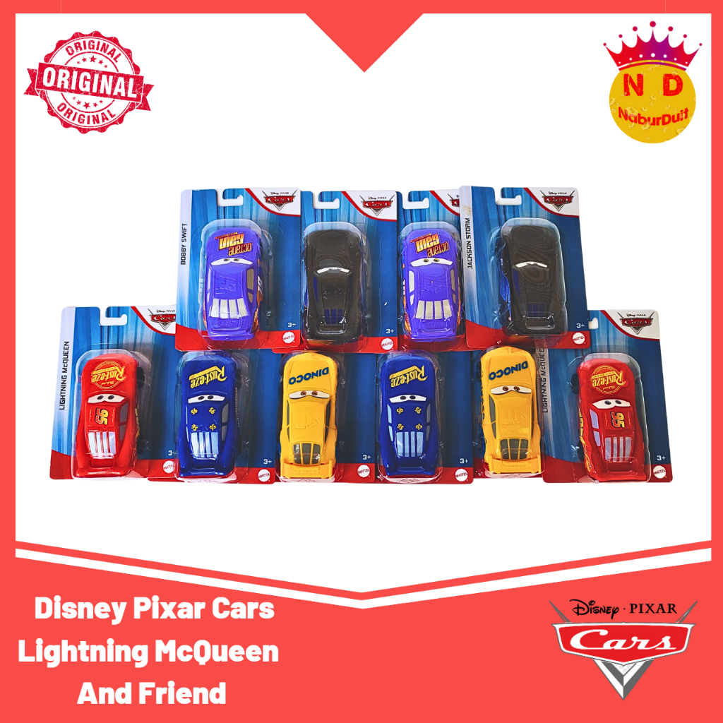 Jual Disney Pixar Cars Original Lightning McQueen And Friend Jackson ...