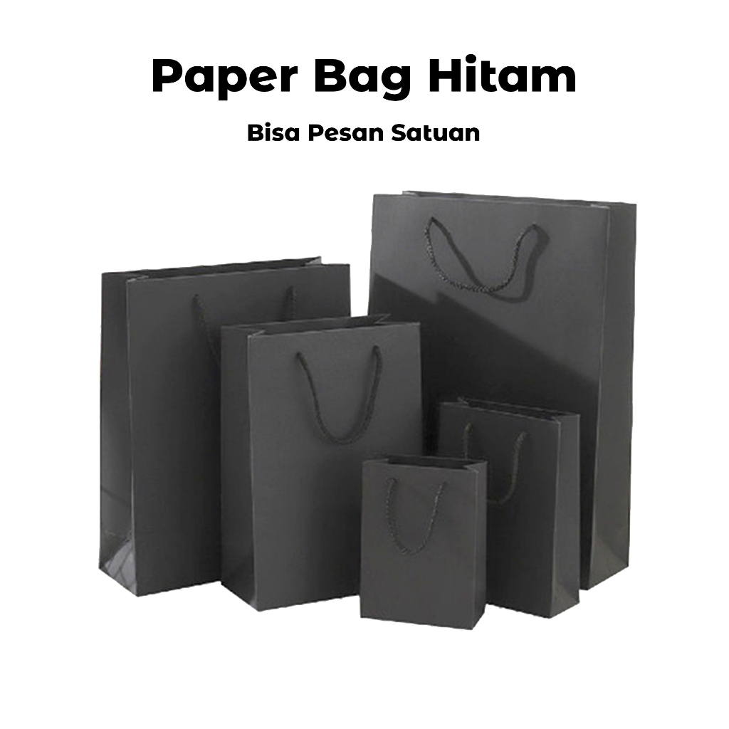 Jual Paper Bag Hitam Polos Berbagai Ukuran Tas Kertas Tas Souvenir