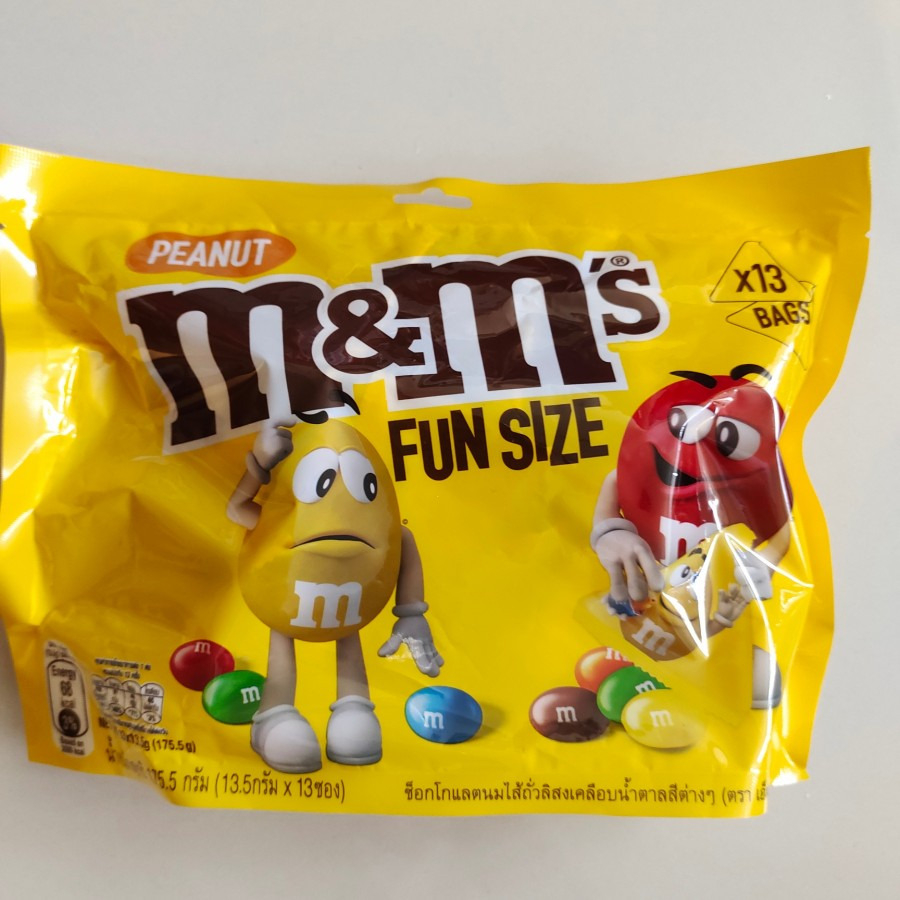 M&M 's FUN SIZE Chocolate/Peanut 13.5g X 13pkts