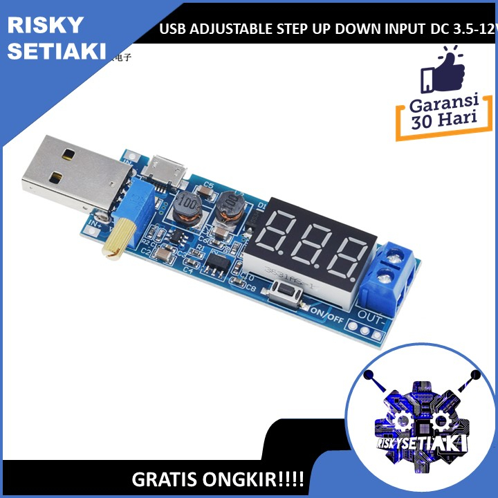 Jual MODUL USB ADJUSTABLE STEP UP DOWN INPUT DC 3.5-12V OUTPUT DC 1.2 ...