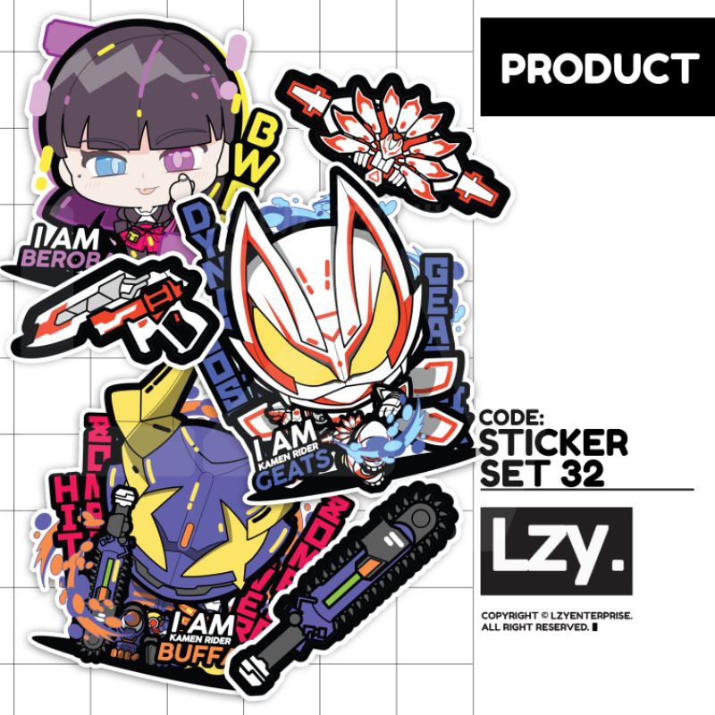 Jual STICKER SET 32 KAMEN RIDER GEATS (ST-032) by LZY | Shopee Indonesia